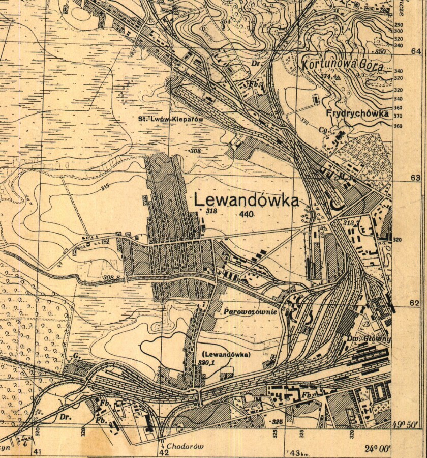 План забудови території колишнього аеродрому на Левандівці. Мапа 1935 року