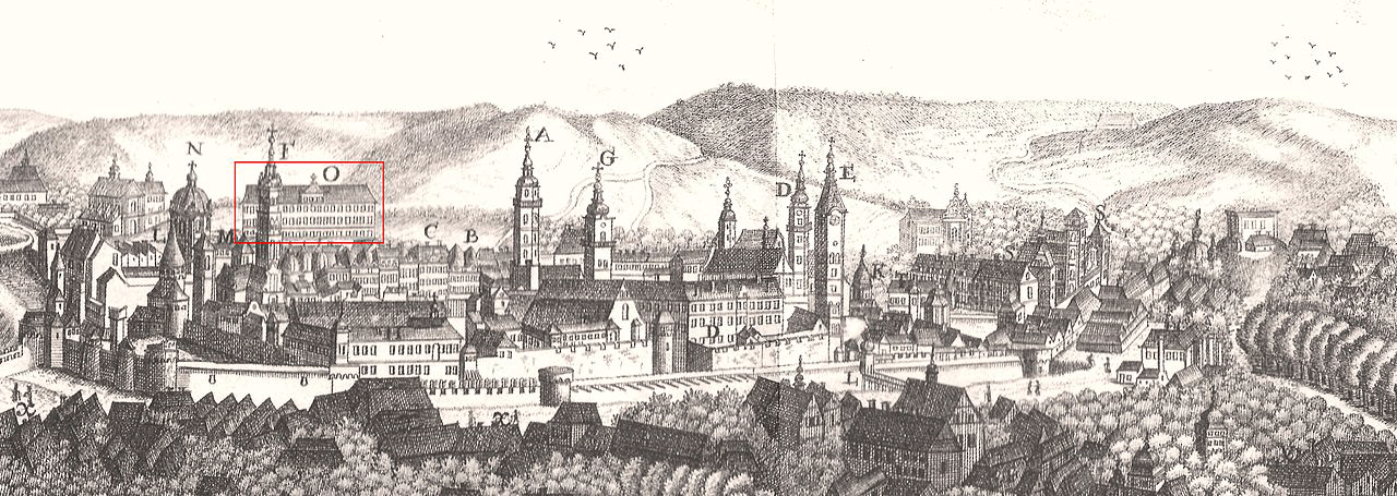 Колегіум піарів на панорамі Львова 1772 Фр. Пернера