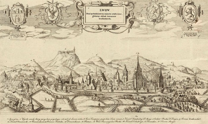 Вид Львова 1617 року на гравюрі Ауреліо Пассаротті