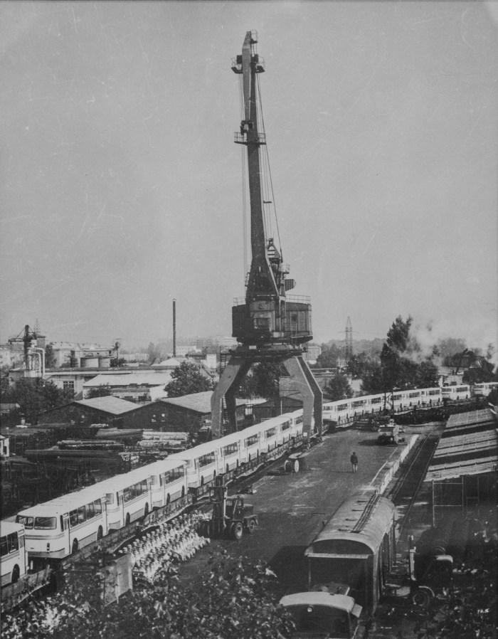 Портовий кран на Персенківці, фото 70-ті роки