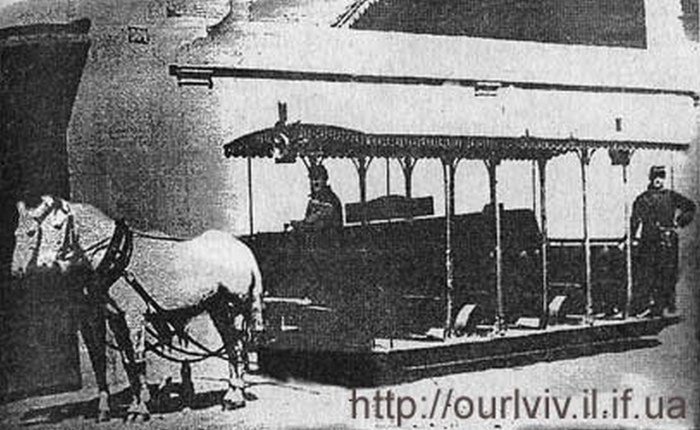 Літній вагон кінного трамваю, фото, кінець XIX ст.