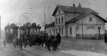 Станція Личаків, під час відкриття трамвайної лінії, 1914 рік