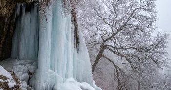 Краса у кризі: на Прикарпатті замерзли водоспади. ФОТО