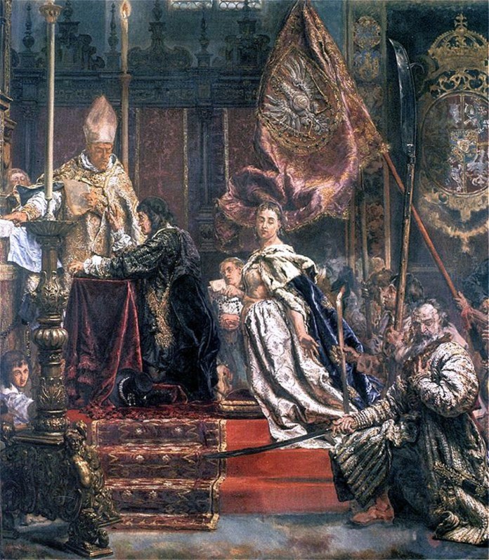 Обітниця Яна II Казимира в Латинському соборі 1 квітня 1656 року. Фрагмент картини Яна Матейка. (https://uk.wikipedia.org/)