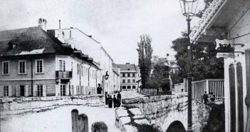 Львів, Місток через Полтву на вулиці Святого Яна (пр. Шевченка). Фото 1860-1870-х років.