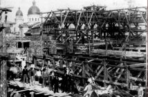 Будівництво Оперного театру на стадії зведення стін. Фото 1898 р.
