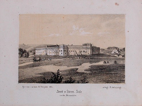 Літографія замку у Старому Селі 1852 року, авторства Боґуша Стенчинського