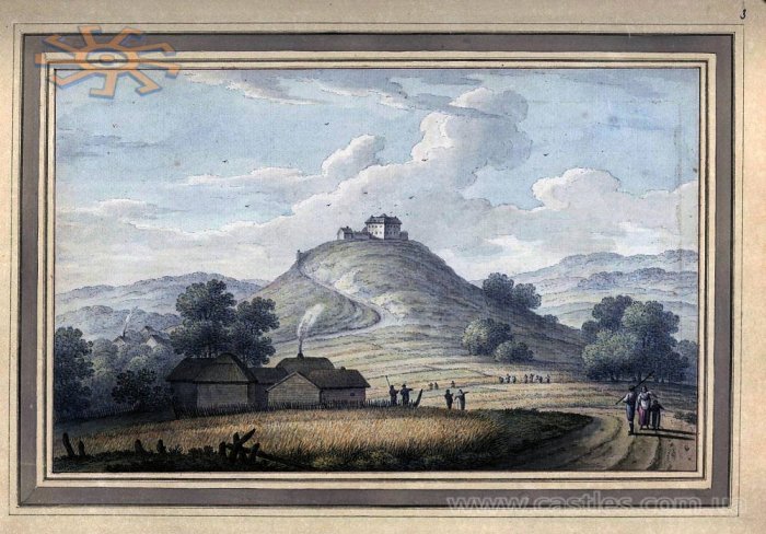 Олеський замок. Малюнок німецького художника Йоханна Гайнріха Мюнтца. Після 1781 р.