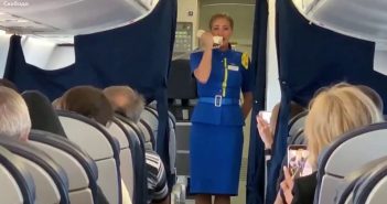 В літаку МАУ стюардеса заспівала пасажирам Гімн України