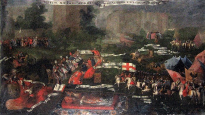 “Сандомирський рокош” (бунт шляхти, повстання проти короля), картина XVII століття
