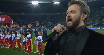 Дзідзьо виконав гімн України перед матчем з Литвою