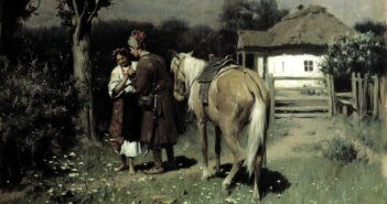 Микола Пимоненко Українська ніч кінь хата козак дівчина село