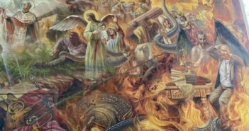 У церкві на Львівщині на одній із фресок Путін горить у пеклі. Фото